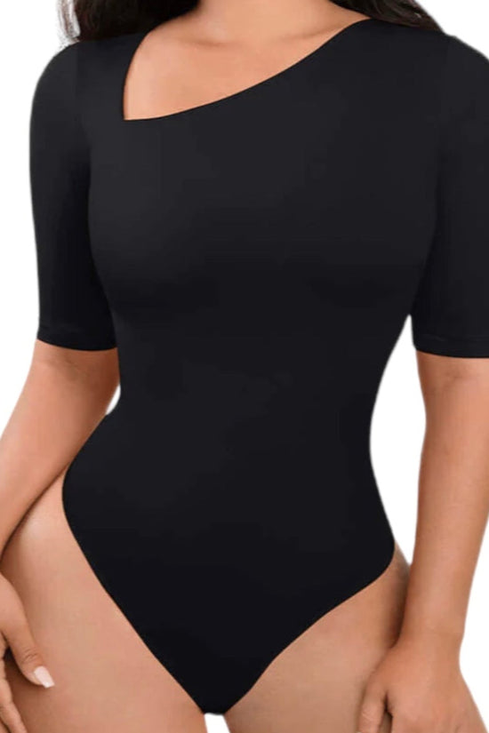 Body Asymétrique à Manches Courtes
