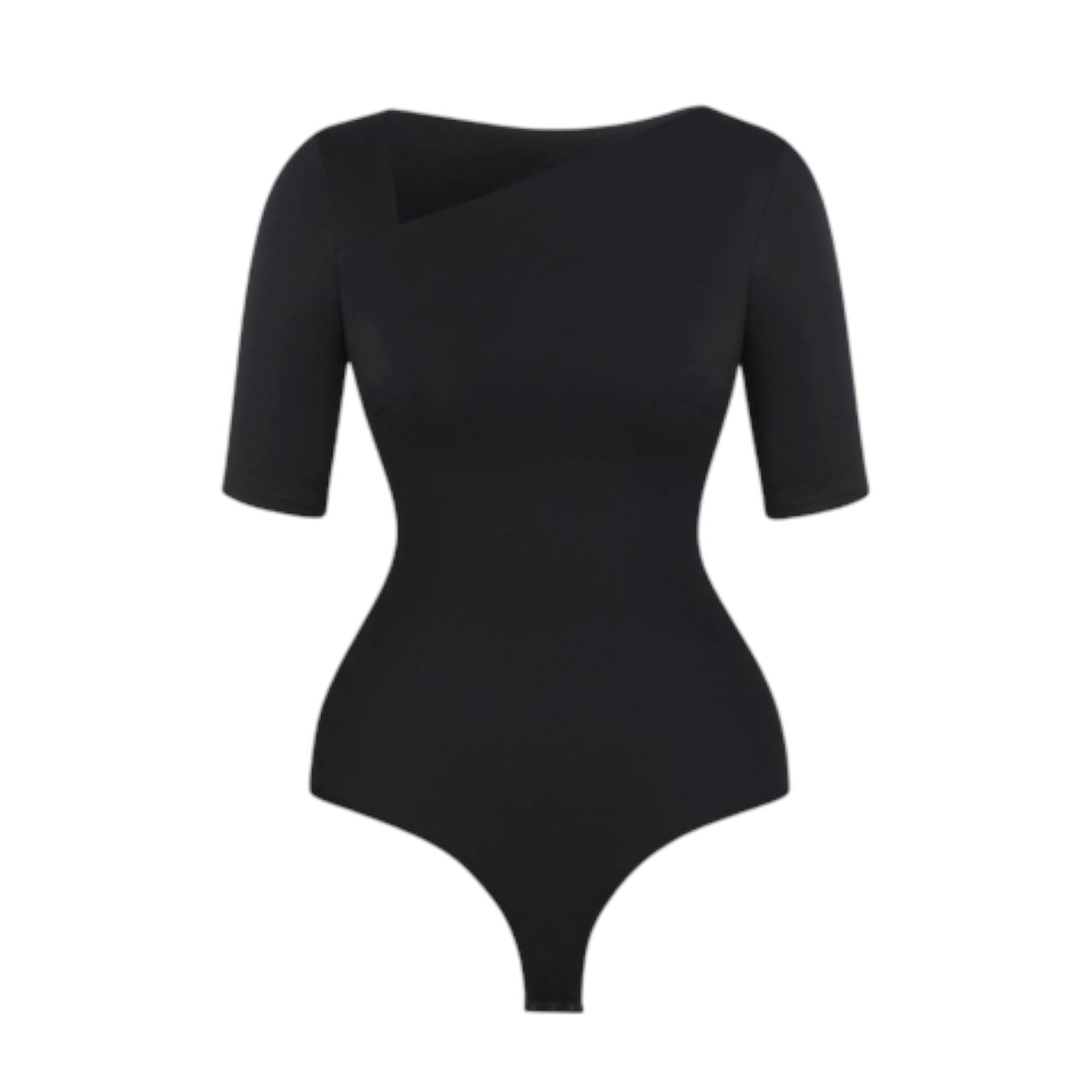 Body Gainant Asymétrique à Manches Courtes - Spicy