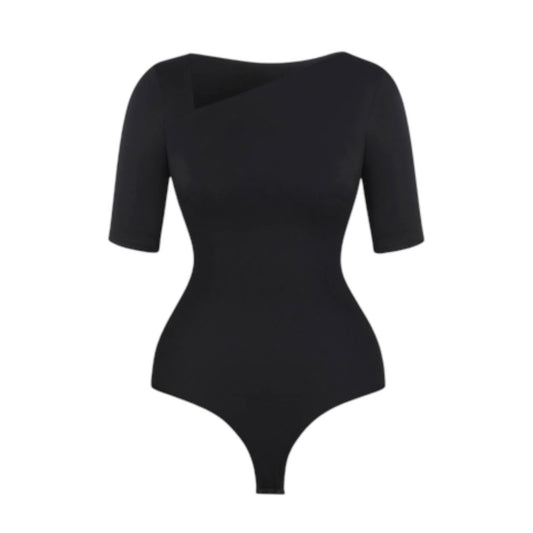 Body Gainant Asymétrique à Manches Courtes - Spicy
